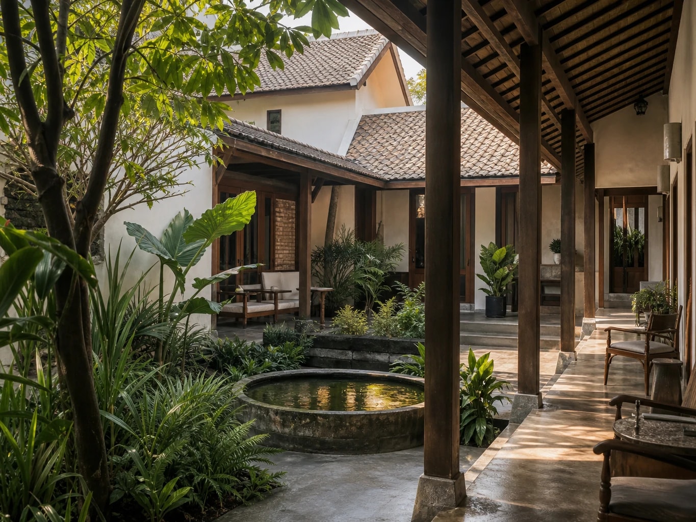 พื้นที่พัก COURTYARD 08 ที่ปรับบ้านเดิมให้ล้อมรอบสวนกลาง