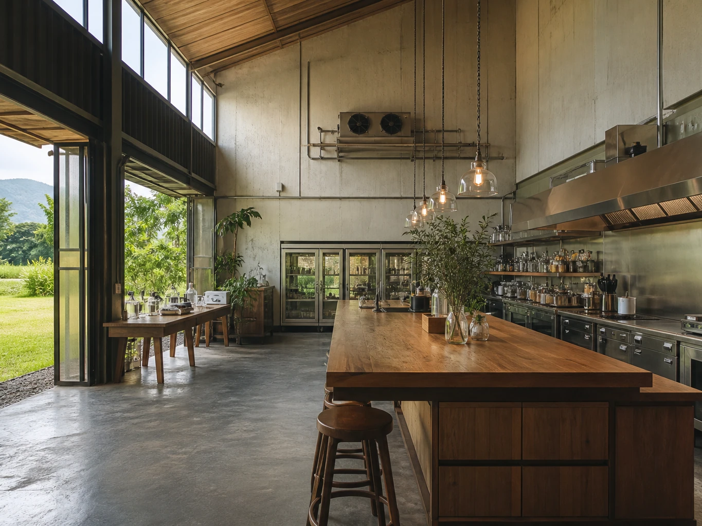 คาเฟ่และห้องทดลองอาหาร FIELD TABLE ที่ดัดแปลงจากห้องเย็นเก่า